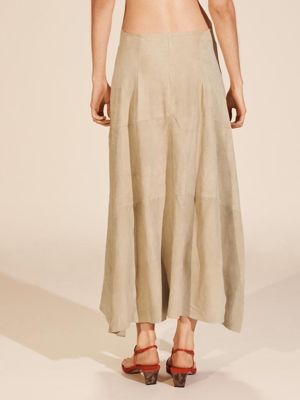 NWT ZARA 100% Goat Leather Suede Long Skirt Western Boho Sz M Limited Edition - Picture 5 of 15